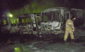 В пригороде Архангельска за ночь сожгли сразу пять пассажирских автобусов