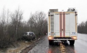 На Окружном шоссе в Архангельске пьяный водитель не справившись с управлением вылетел кювет