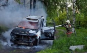 В Архангельске на проспекте Ленинградском сожгли «Lexus»