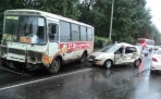 ДТП в Архангельске, иномарка врезалась в маршрутный автобус № 61