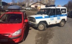 В центре Архангельска на проспекте Обводный канал автомобиль полиции врезался в иномарку