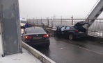 В Архангельске на Железно-дорожном мосту столкнулись сразу четыре автомобиля