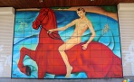 Стрит-арт «Купание красного коня» в Архангельске
