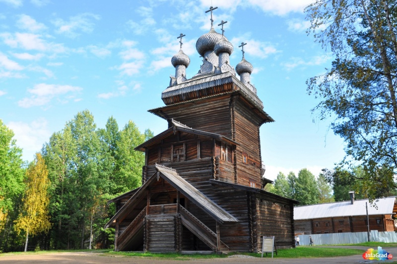 Малые Корелы. Церковь Вознесения Господня из села Кушерека Онежского района, 1669 года