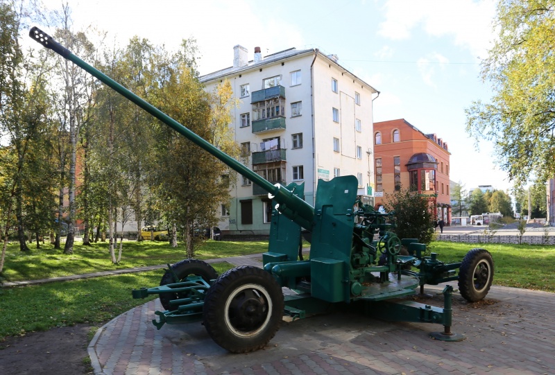 Зенитная пушка С-60 (АЗП-57) в сквере Победы | Архангельск