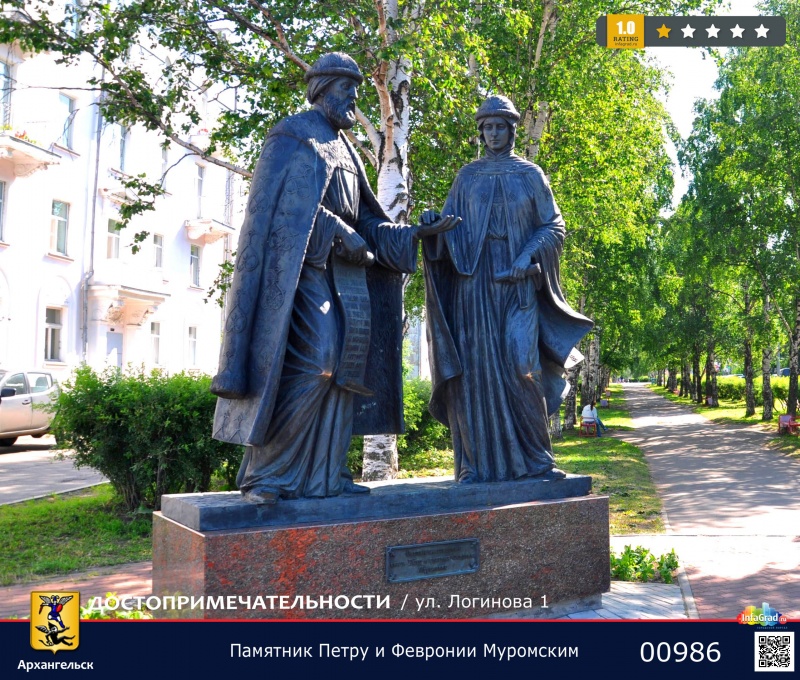 Памятник Петру и Февронии Муромским | Архангельск